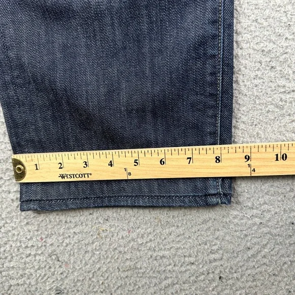 7 For All Mankind Standard Mens Straight Jeans 36 Distressed Dark Wash‎ Stretch